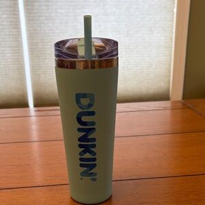 Dunkin' teal Tumbler with Straw